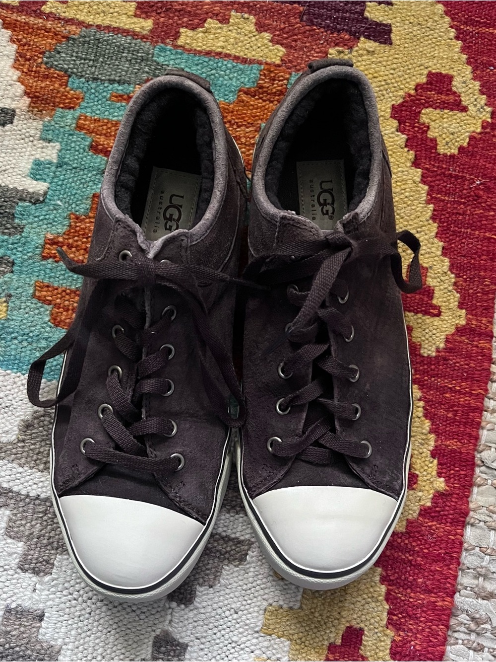 UGG Brown Suede Lace-Up Sneakers 8.5